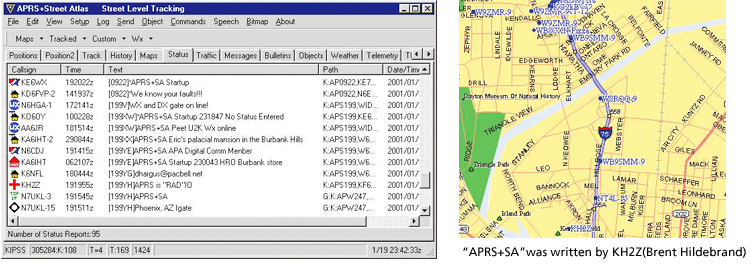 "APRS+SA"was written by KH2Z(Brent Hildebrand)