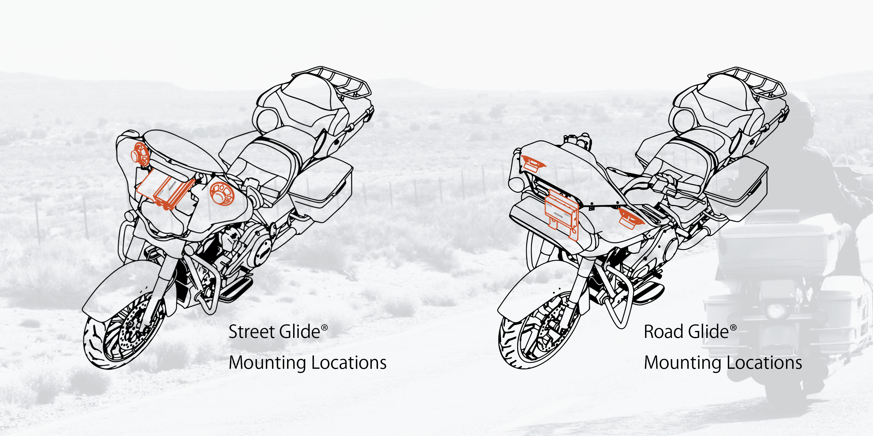 Street Glide® Mounting Locations & Road Glide® Mounting Locations