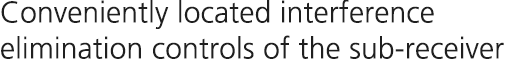 Conveniently located interference elimination controls of the sub-receiver